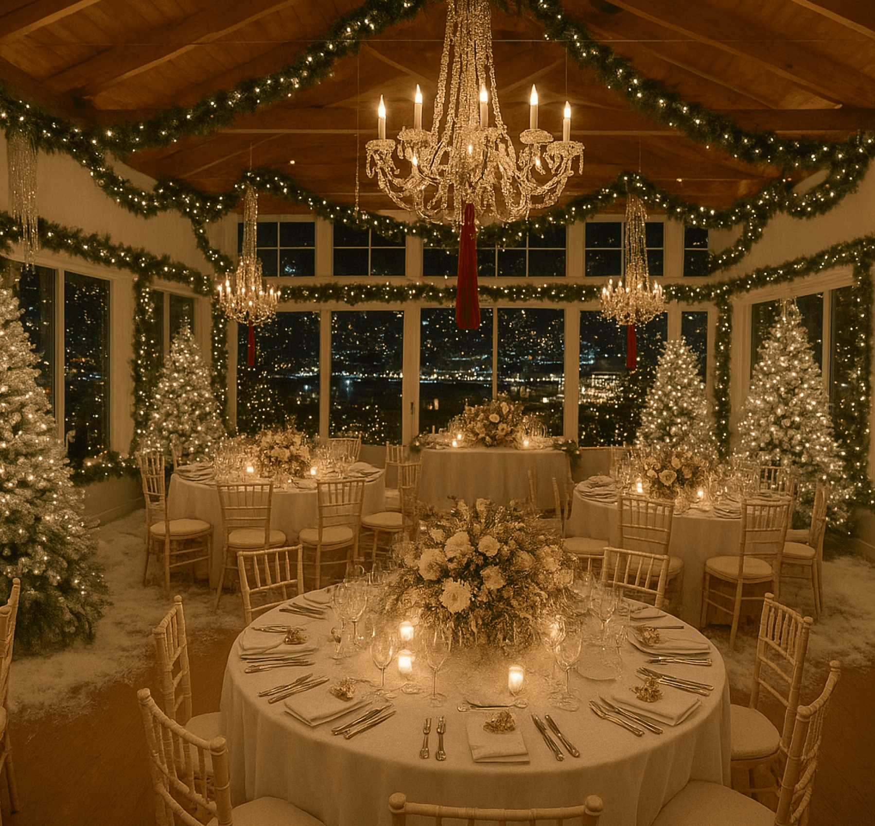 Beautiful winter wedding ceremony by the beach